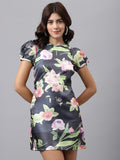White & Pink Floral Cut-Out Maxi Dress – Sleeveless, Flowy Summer Dress for Women