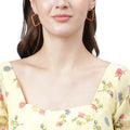 Women's Yellow Floral Tiered Mini Dress – Puff Sleeves, Summer Casual A-Line Dress