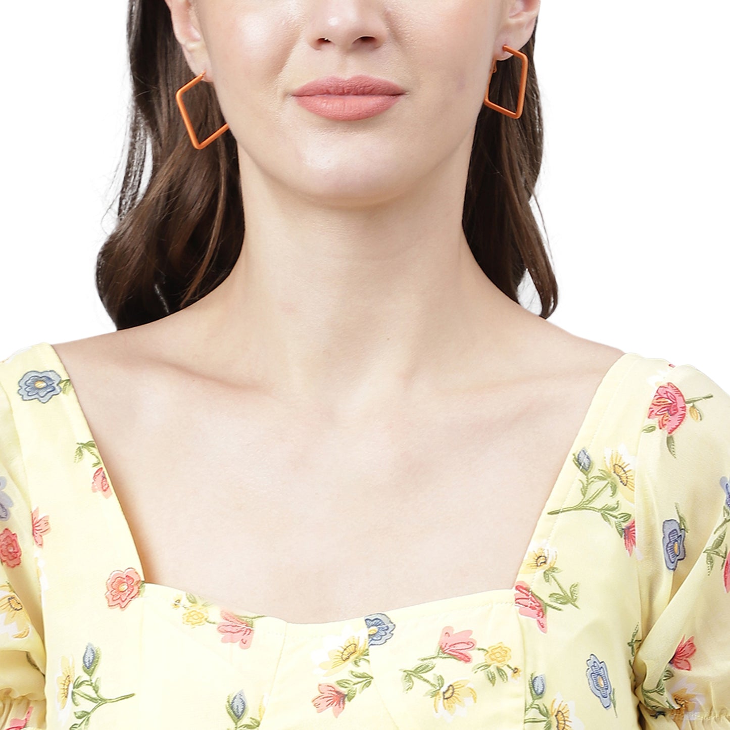 Women's Yellow Floral Tiered Mini Dress – Puff Sleeves, Summer Casual A-Line Dress