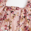 Women's Pink Floral Mini Dress – Open Back Tie-Up, Summer Casual A-Line Sundress