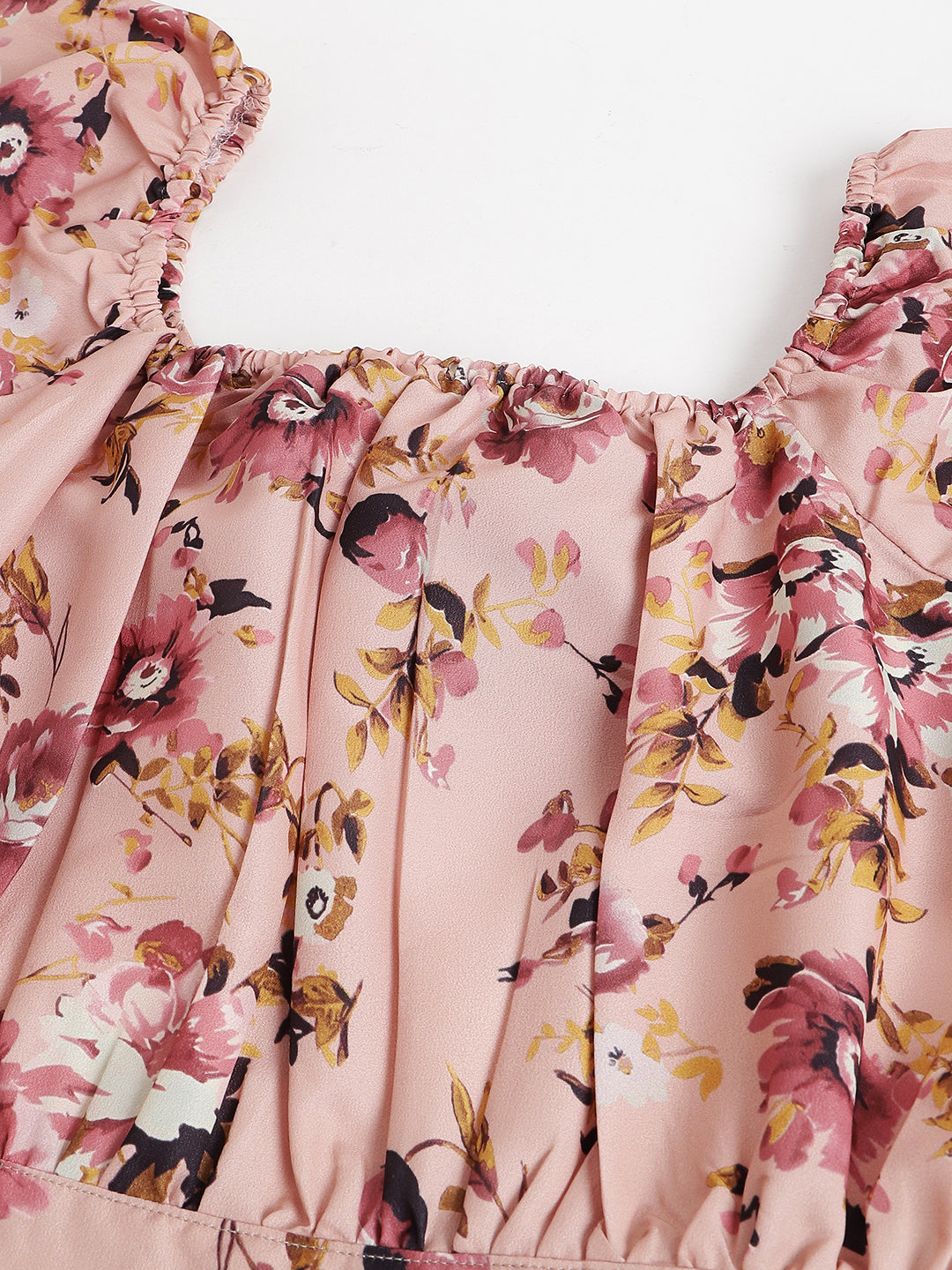 Women's Pink Floral Mini Dress – Open Back Tie-Up, Summer Casual A-Line Sundress