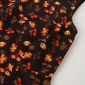 Trymisfit Brown & Orange Leaf Print One-Shoulder Tiered Maxi Dress – Lightweight Boho Style for Women
