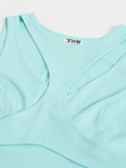 Trymisfit Women's Aqua Blue Cord Lycra-Cotton Blend Dress – Casual Western Wear Mini Dress | Stylish Daywear for Summer, Brunch & Travel