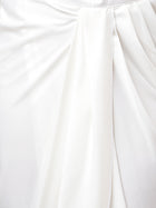 Trymisfit Women's White Cotton Blend Saree Pattern Co-ord Set – Halter Neck Crop Top & Drawstring Skirt | Ethnic Fusion Outfit for Festive & Casual Wear