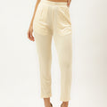 Beige White Cotton Blend Casual Western Wear Co-Ord Set