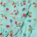 Aqua Blue Printed Cord Set Short Cotton Blended Dress