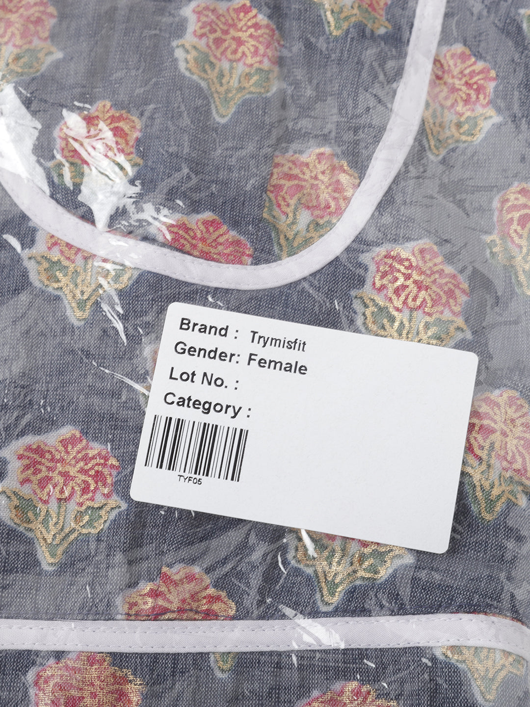 Blue Printed Cotton Bland Dress