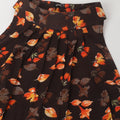 Brown Floral Halter Crop Top & Slit Skirt Co-ord Set – Two-Piece Vacation Outfit for Women