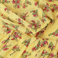 Yellow Floral Sweetheart Neck Mini Dress – Puff Sleeves, Ruffle Hem, A-Line Fit