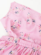 Pink Floral One-Shoulder Mini Dress – Cut-Out Waist, Tiered Ruffle Skirt, Summer Party Dress