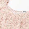 Blush Pink Abstract Print Mini Dress – Sweetheart Neckline, Puff Sleeves, A-Line Silhouette