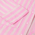 Zisfi Women’s Pink Striped Shirt Dress with Front Pockets – Casual Button-Down Tunic for Summer | 3/4 Sleeves, Relaxed Fit