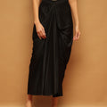 Trymisfit Black Sequin Crop Top & Draped Skirt Co-ord Set for Women – Party & Festive Wear | Sleeveless Designer Two-Piece Outfit
