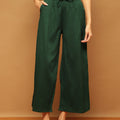 Trymisfit Dark Green Co-ord Set for Women – Button-Down Shirt & Wide-Leg Palazzos | Casual to Semi-Formal Wear