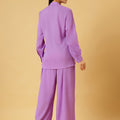 Trymisfit Lilac Co-ord Set for Women – Textured Button-Down Shirt & Wide-Leg Palazzos | Summer Casual & Brunch Outfit