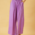 Trymisfit Lilac Co-ord Set for Women – Textured Button-Down Shirt & Wide-Leg Palazzos | Summer Casual & Brunch Outfit