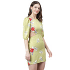 DRSS 0009_Yellow Printed Ruffel Dress_Poly Georgette image 3