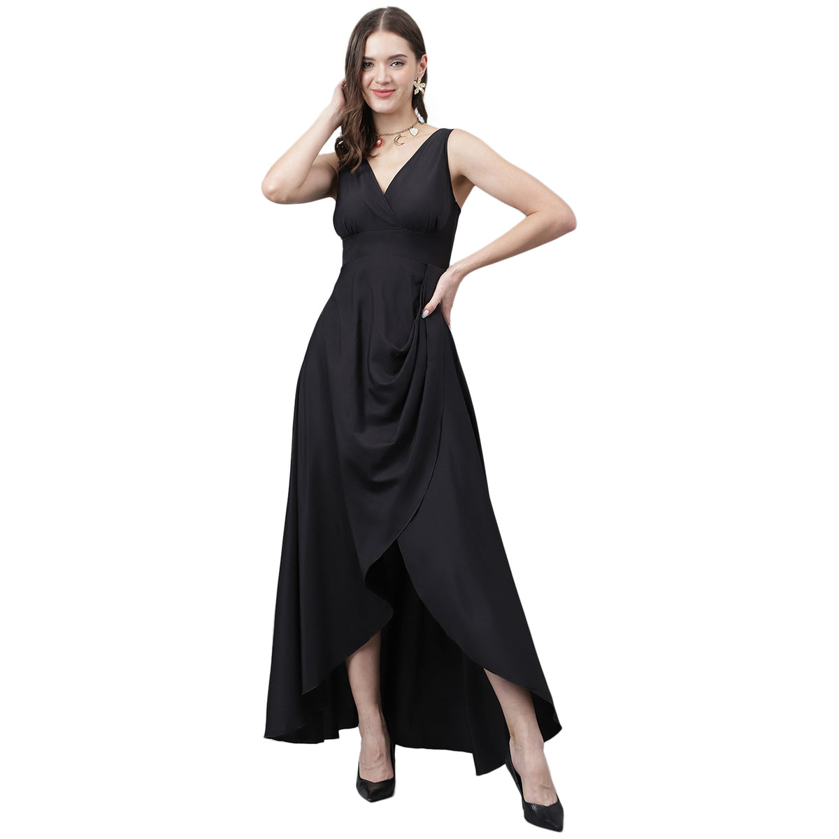 DRSS 0011_Black Maxi Dress_Cotton Blend image 1