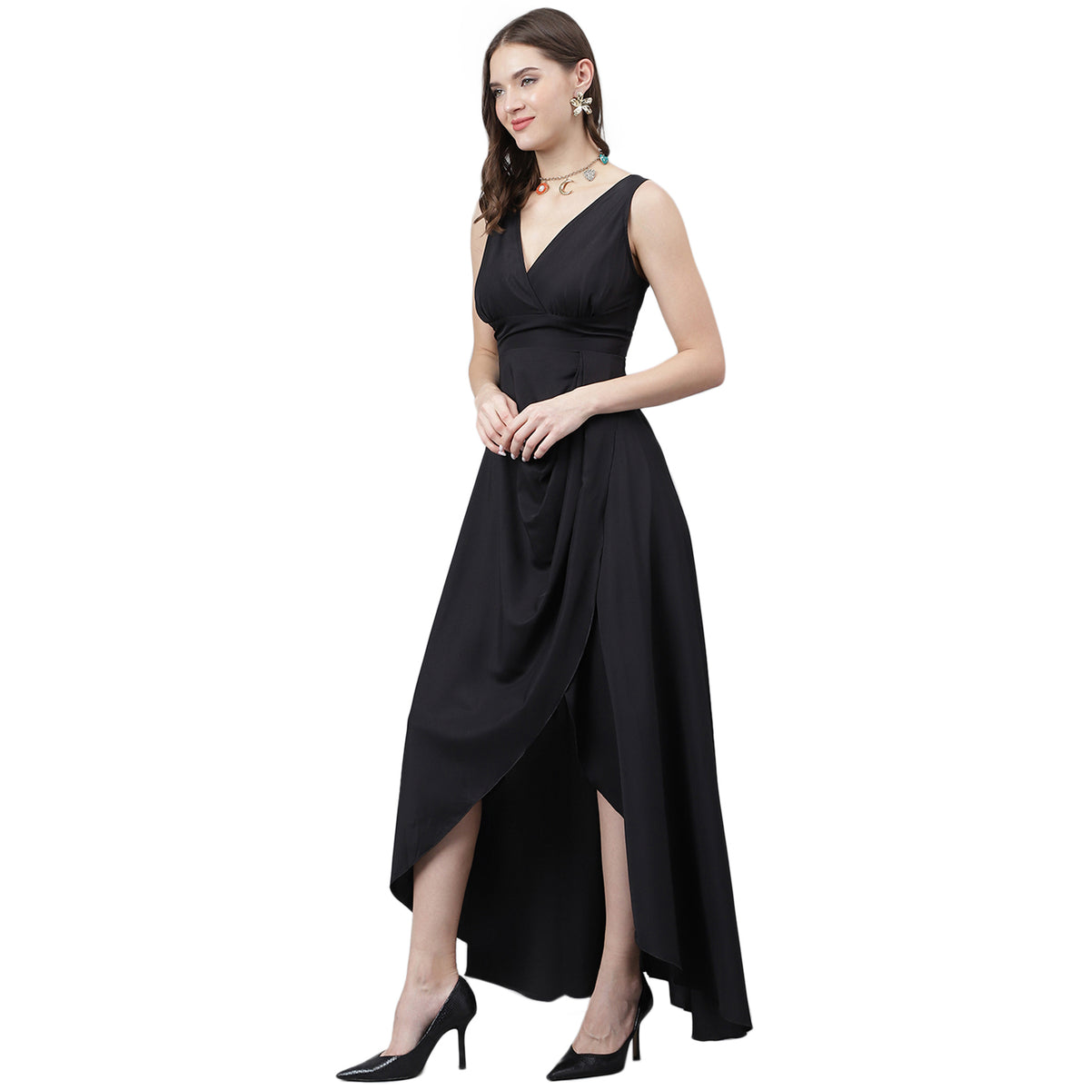 DRSS 0011_Black Maxi Dress_Cotton Blend image 2