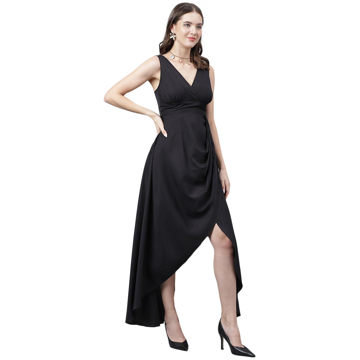 DRSS 0011_Black Maxi Dress_Cotton Blend image 3