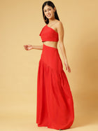 DRSS 0020_Carmine Red Dress_Cotton Blend image 2