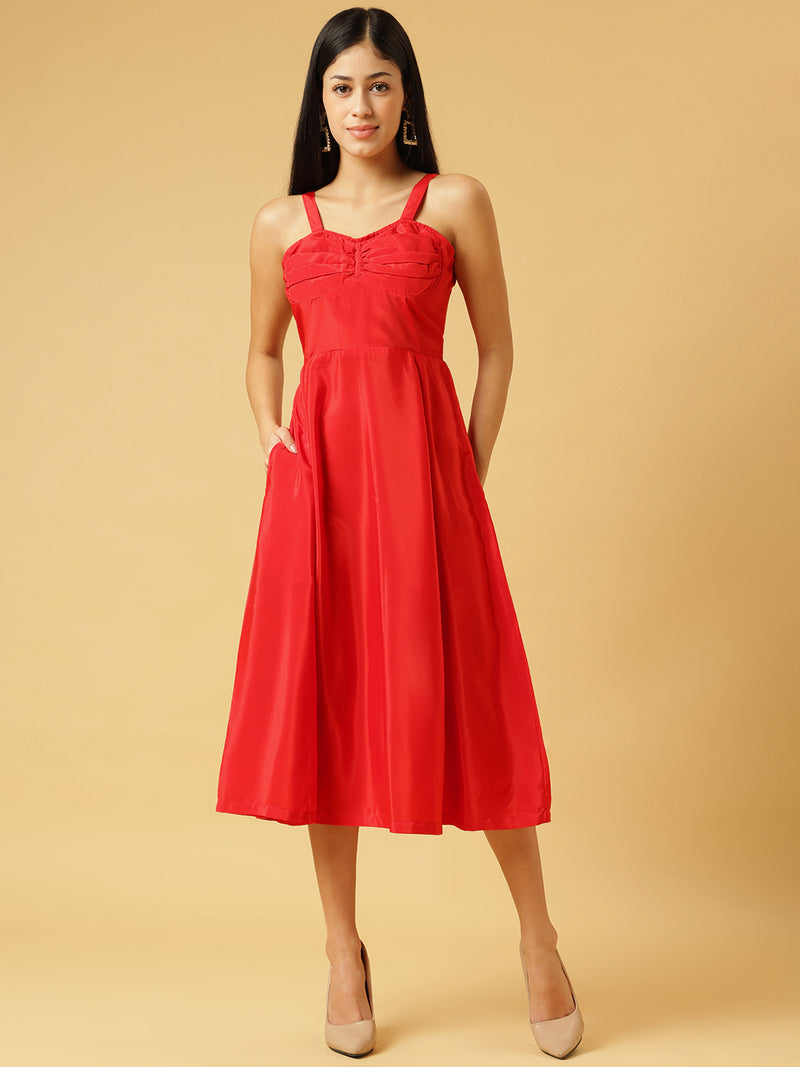 DRSS 0021_Carmine Red Maxi Dress_Cotton Blend image 1