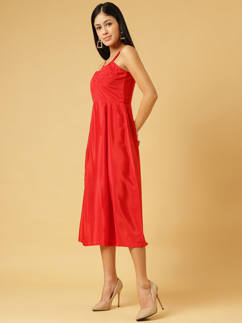 DRSS 0021_Carmine Red Maxi Dress_Cotton Blend image 2