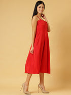 DRSS 0021_Carmine Red Maxi Dress_Cotton Blend image 3