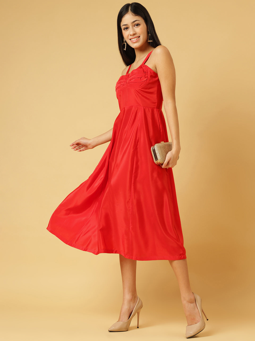 DRSS 0021_Carmine Red Maxi Dress_Cotton Blend image 5