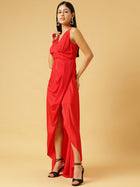 DRSS 0022_Coral Red Dress_Cotton Blend image 2