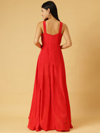DRSS 0022_Coral Red Dress_Cotton Blend image 4