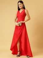 DRSS 0022_Coral Red Dress_Cotton Blend image 5