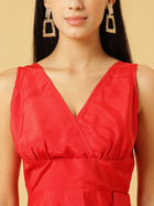 DRSS 0022_Coral Red Dress_Cotton Blend image 6
