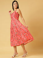 DRSS 0024_Salmon Pink Printed Dress_Cotton Blend image 2