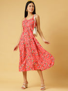DRSS 0024_Salmon Pink Printed Dress_Cotton Blend image 5