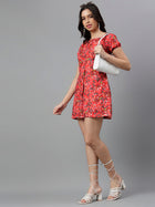DRSS 0032_Green Flower Print Dress _Cotton Blend image 5