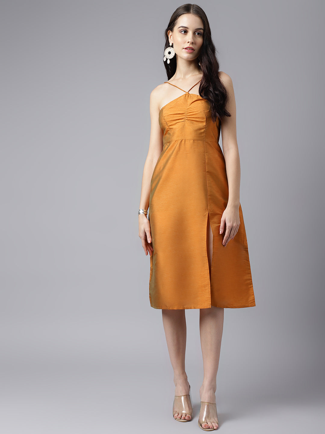 DRSS 0033_Mustard Colour Dress _Cotton Blend image 1