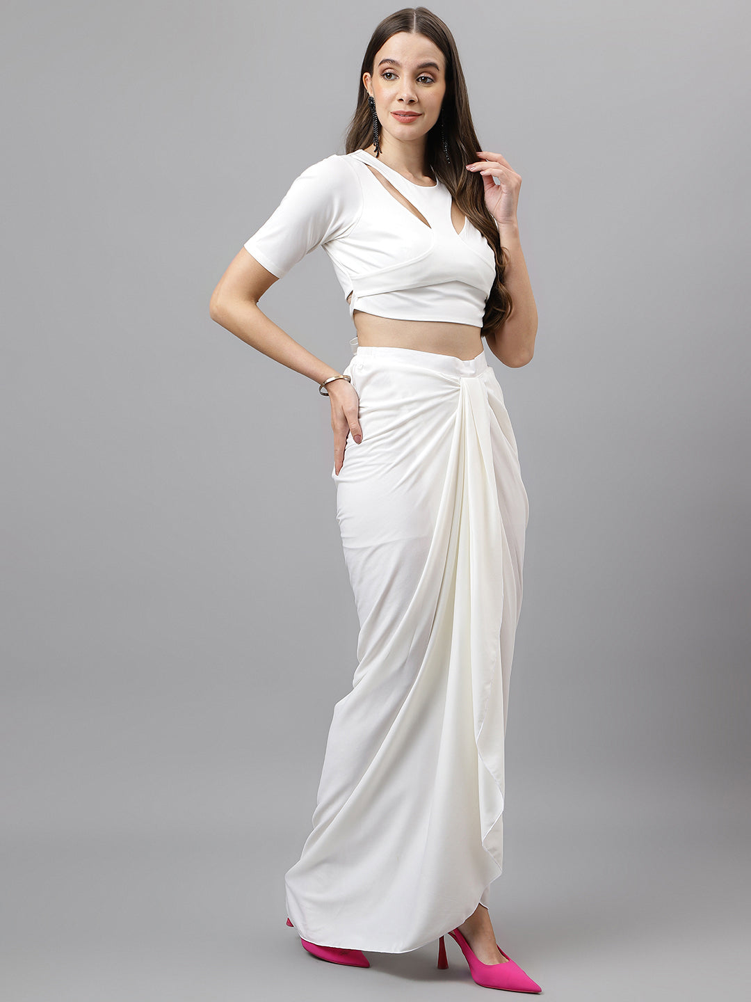 DRSS 0034_White Dress _Cotton Blend image 7