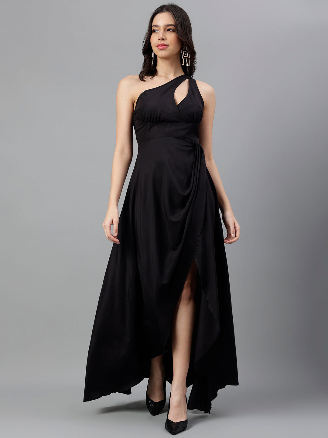 DRSS 0043_Black One Sholder Dress image 1