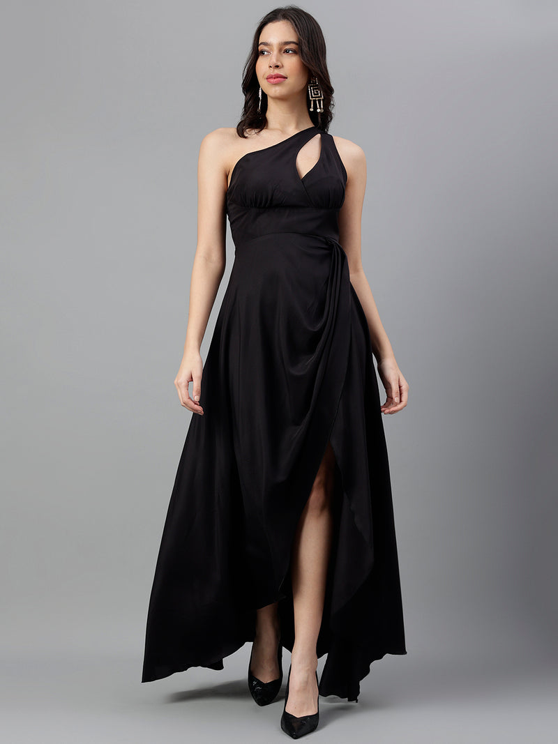 DRSS 0043_Black One Sholder Dress image 1