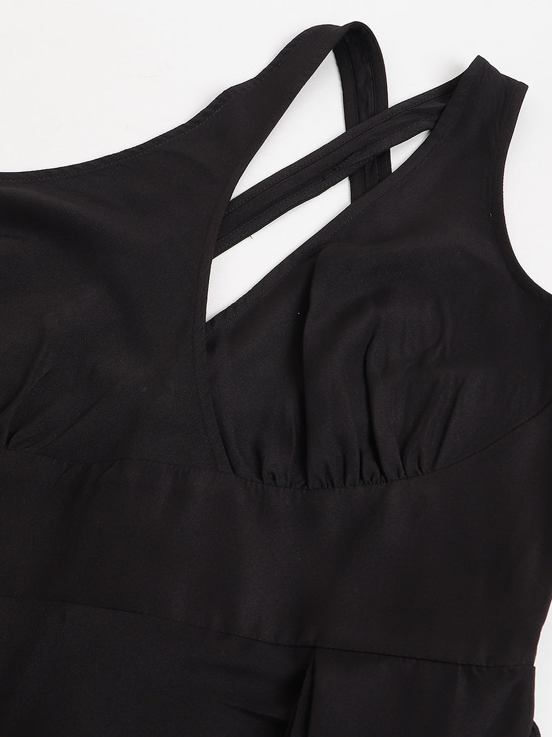 DRSS 0043_Black One Sholder Dress image 2