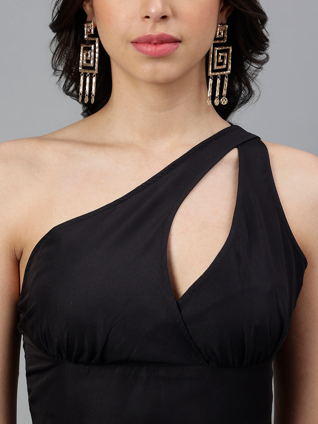 DRSS 0043_Black One Sholder Dress image 7