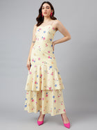 DRSS 0054_ Light Yellow Printed Dress image 1
