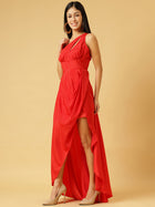 DRSS 0075_Carmine Red Maxi Dress_Cotton Blend image 2