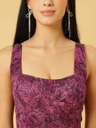 DRSS 0077_Burgandy Printed Dress_Cotton Blend image 6