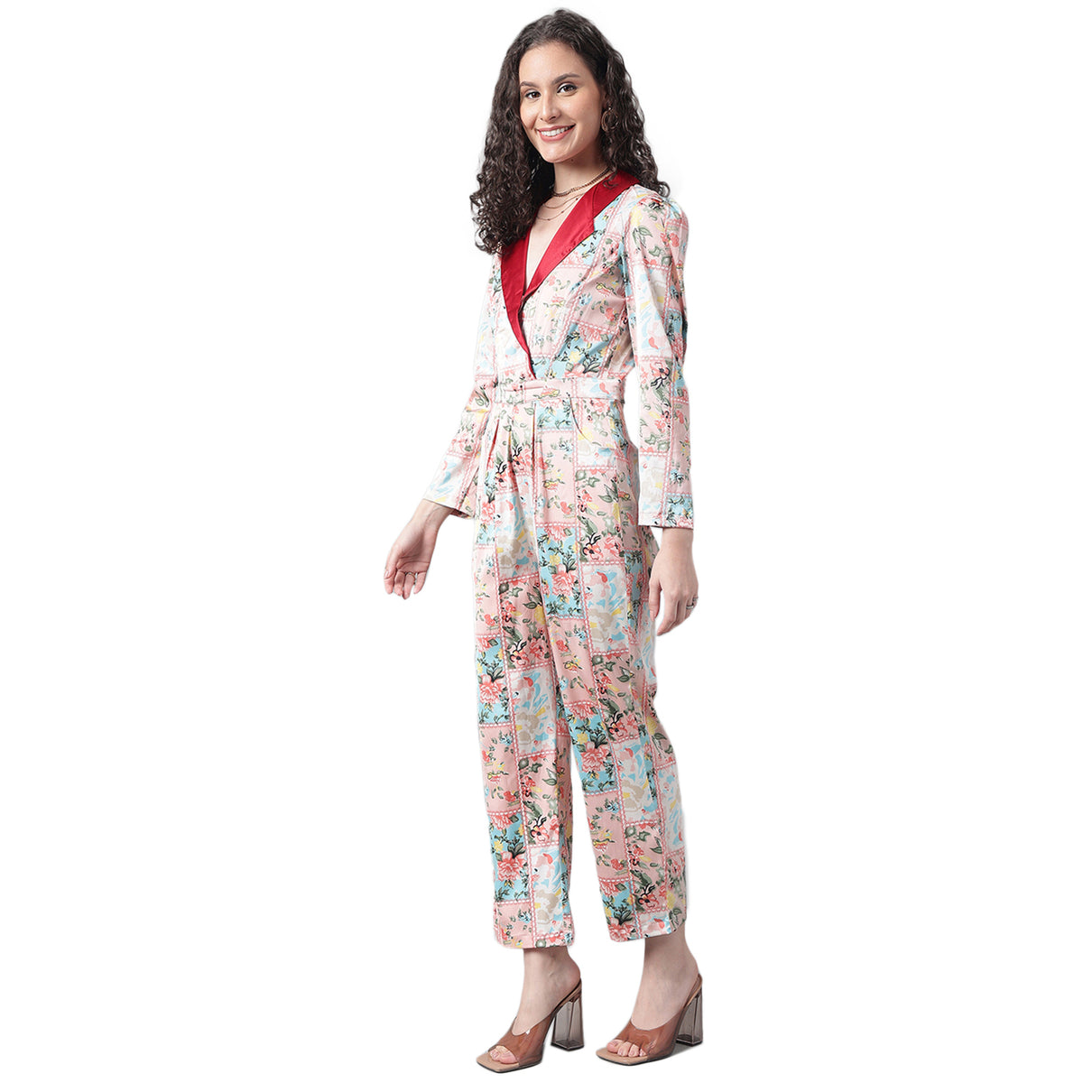 JMPS 0002_Multi Colour Floral Printed Jump Suits_Cotton Blend image 2