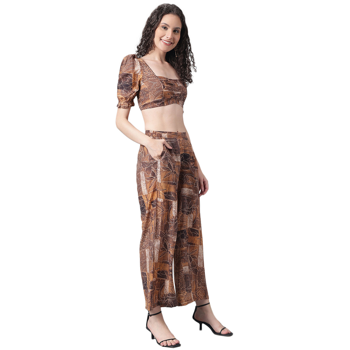 Square Neck Printed Top & Palazzos image 3