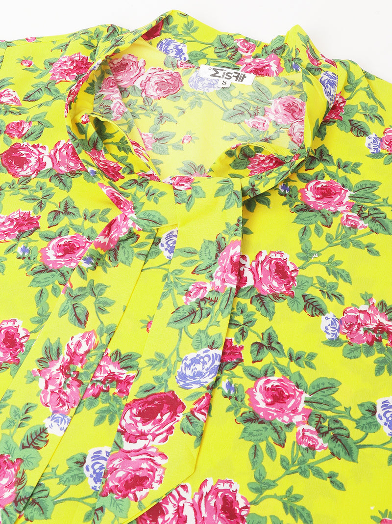 TOP 0001_Yellow Floral TOP _CottonBland image 2