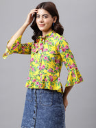 TOP 0001_Yellow Floral TOP _CottonBland image 3