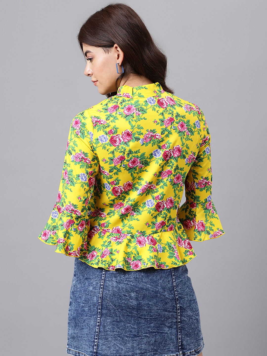 TOP 0001_Yellow Floral TOP _CottonBland image 4